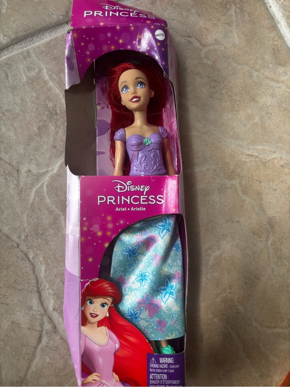 Disney Ariel Doll with Red Hair and Purple Outfit